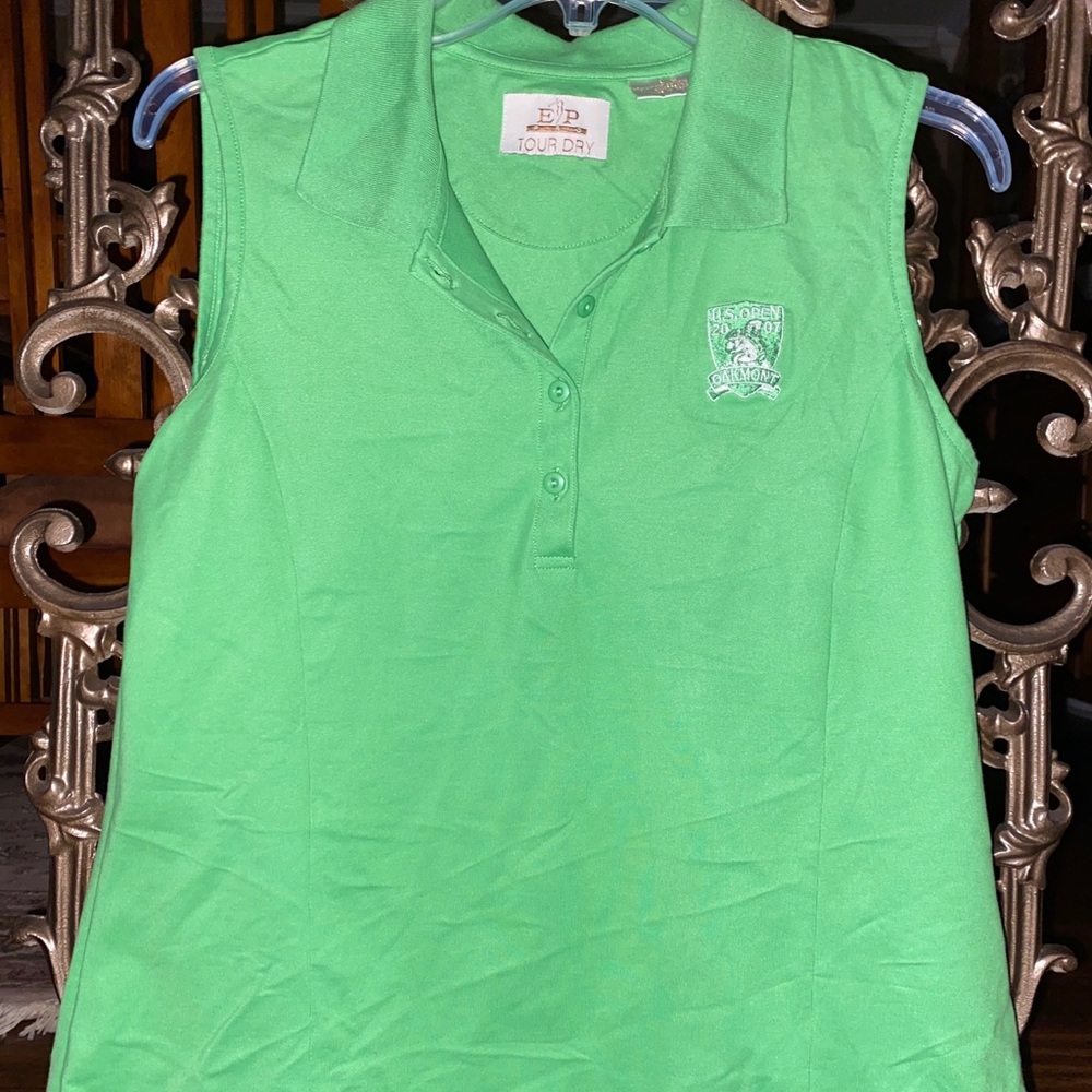 Green golf polo tank top